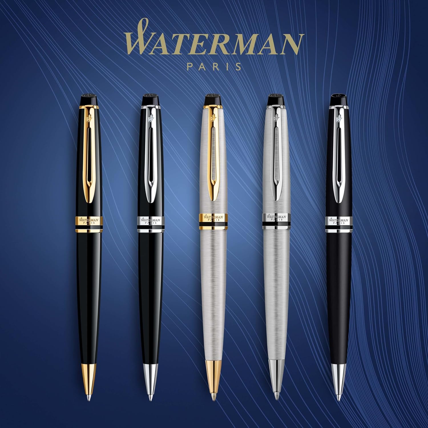 Stylo bille WATERMAN Expert - Medium (M) - Acier Métallisé CT - -