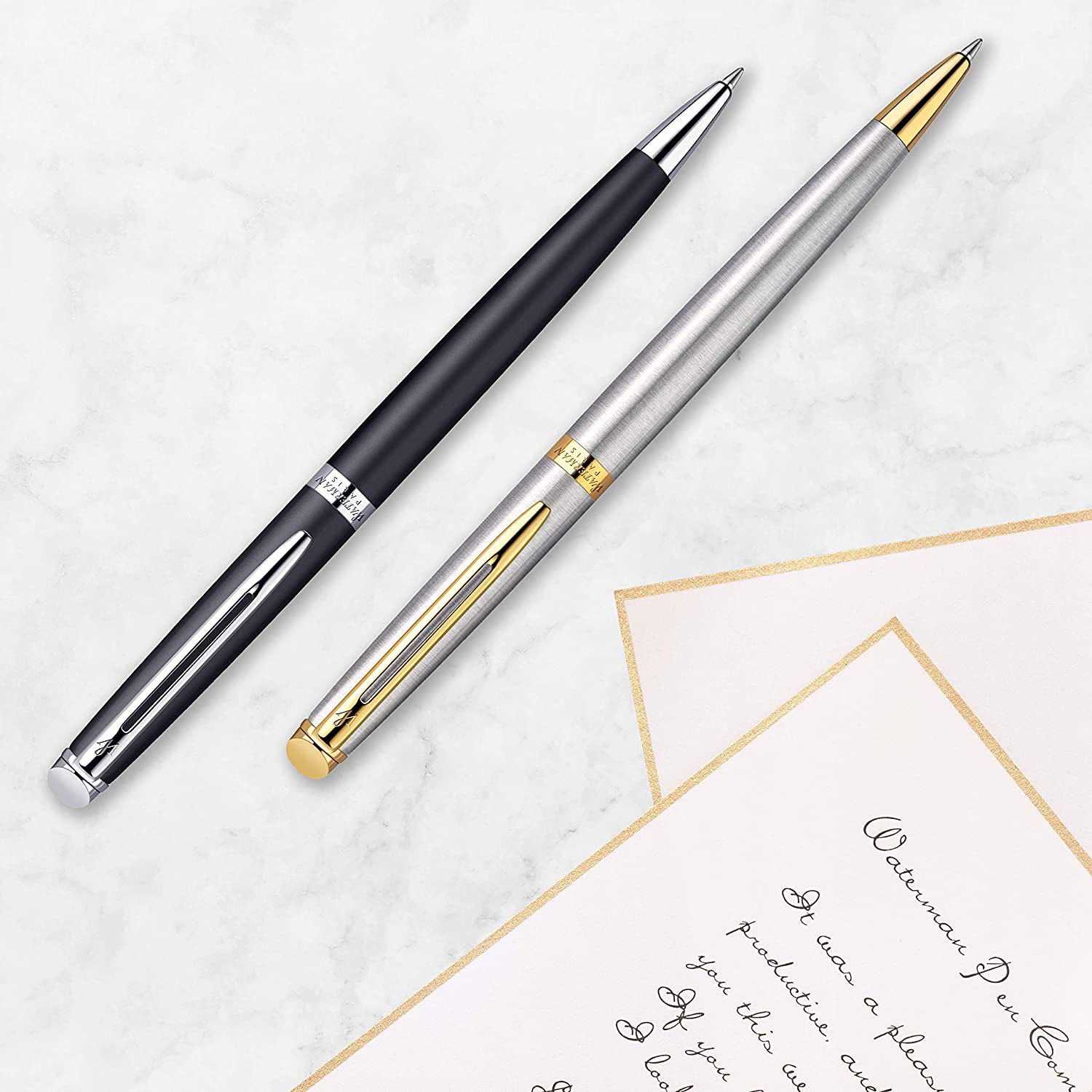 Stylo bille WATERMAN Hémisphère - Medium (M) - Acier Métallisé CT - -