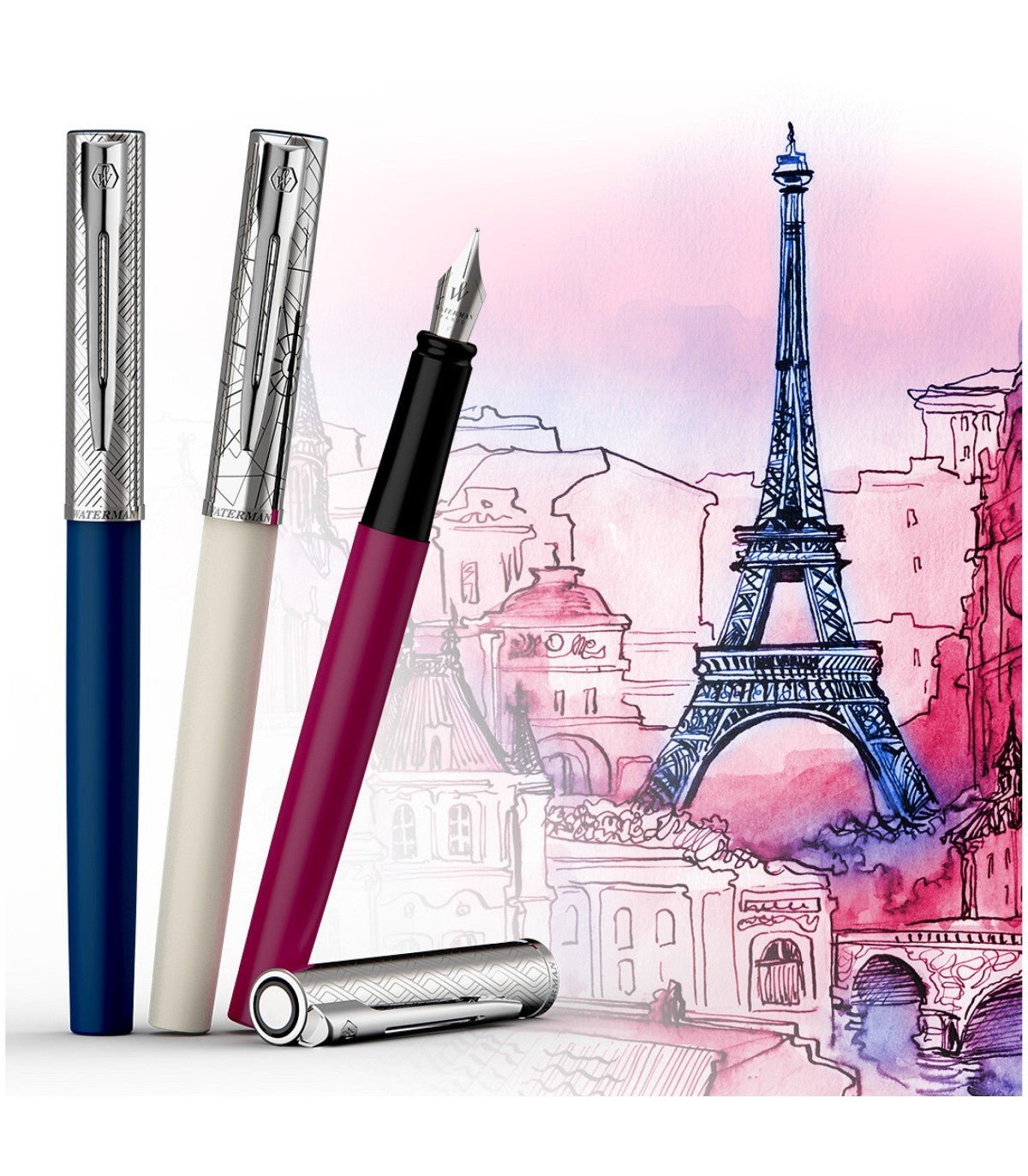Stylo plume WATERMAN Allure Deluxe - Fine (F) - Laqué Blanc - 3026981745119